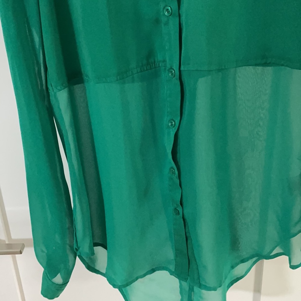 Free people green long sleeve button up - Picture 4 of 6